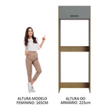 Mueble de Cocina para Refrigerador 1 Puerta Abatible Agata Marrón/Gris