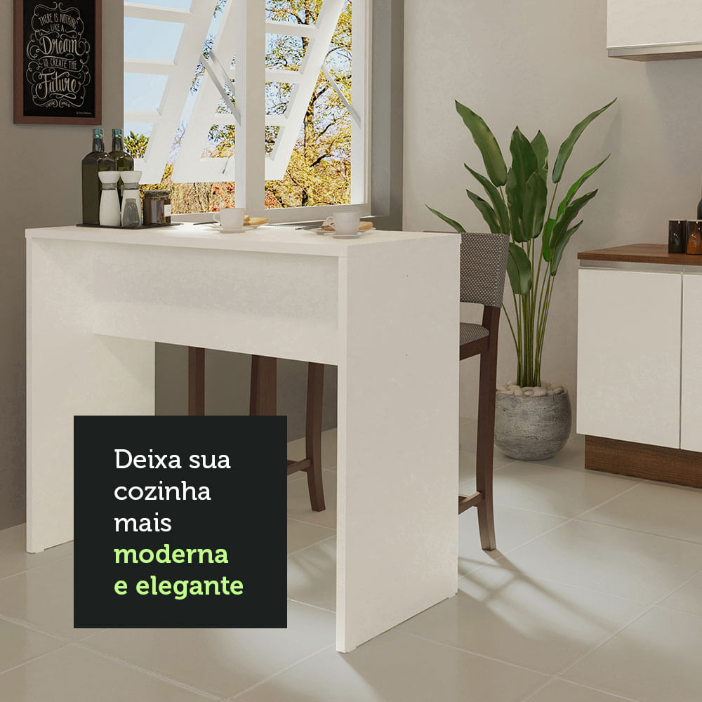 Barra de Cocina 115 cm Lux, Glamy y Agata Blanco