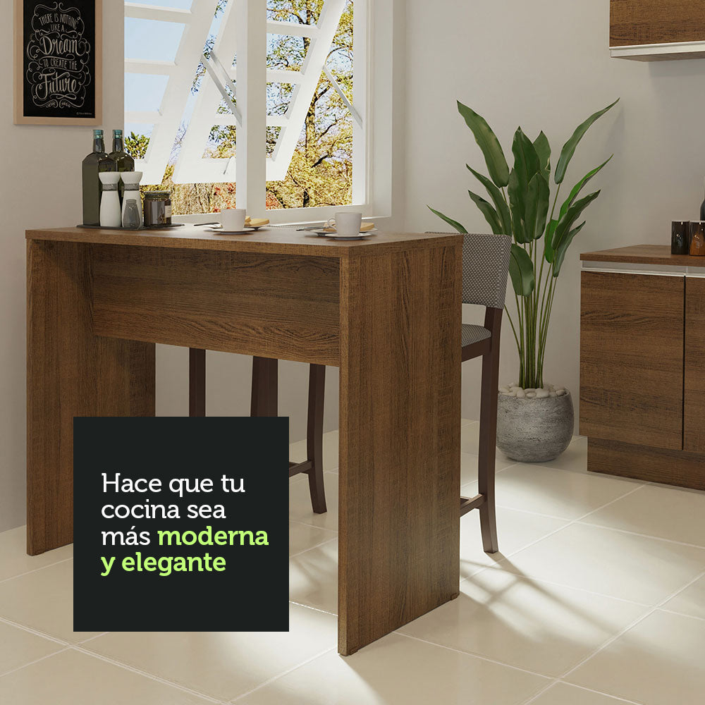 Barra de Cocina 115 cm Marrón Lux, Glamy y Agata Madesa