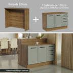 Isla de Cocina con Encimera 120 cm Marrón Madesa