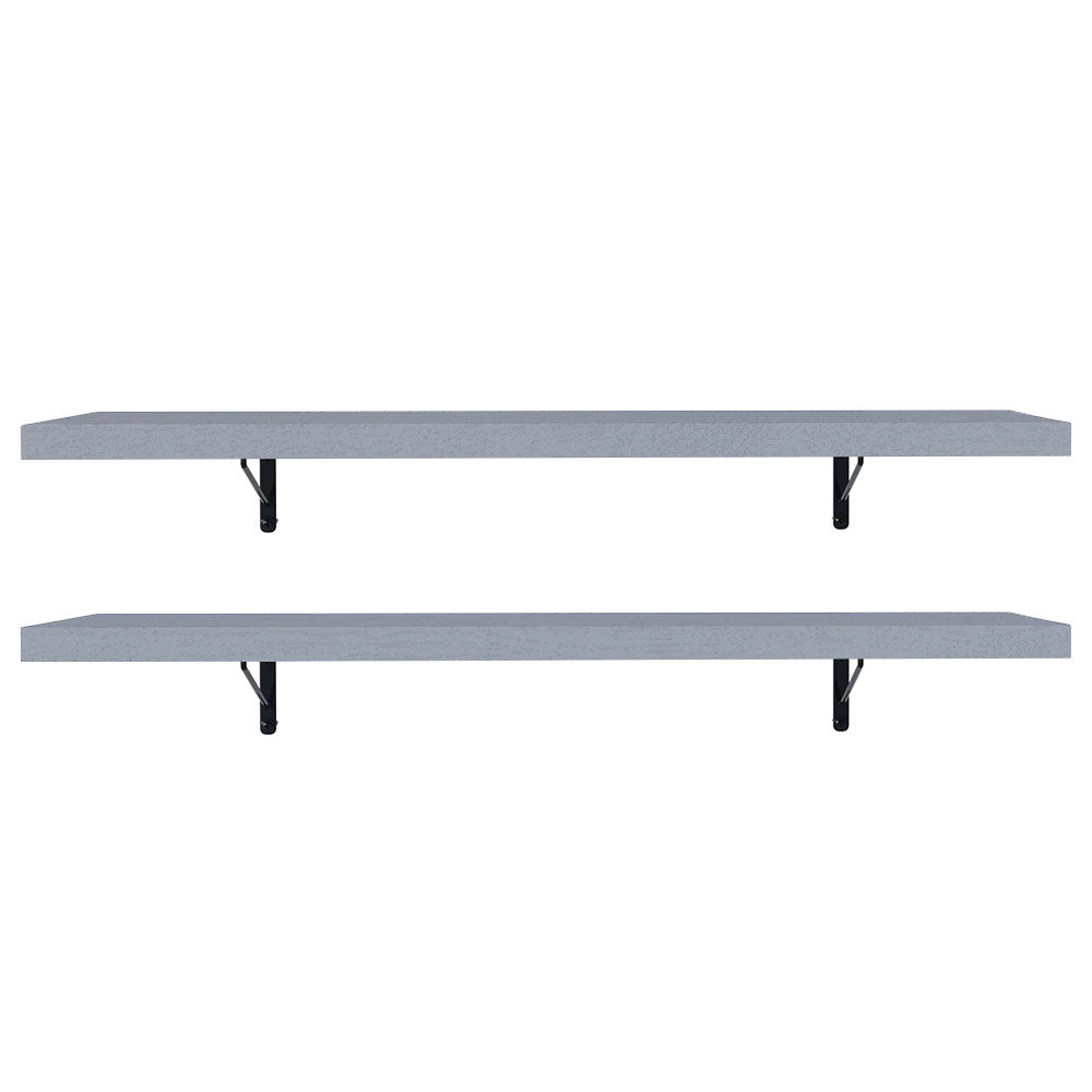 Kit 2 Repisas de Cocina 80 cm con Soporte Metálico Gris
