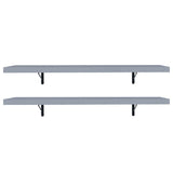 Kit 2 Repisas de Cocina 80 cm con Soporte Metálico Gris