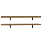 Kit 2 Repisas de Cocina 80 cm con Soporte Metálico Marrón Madesa