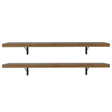 Kit 2 Repisas de Cocina 80 cm con Soporte Metálico Marrón