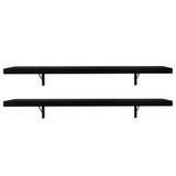Kit 2 Repisas de Cocina 80 cm con Soporte Metálico Negro
