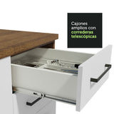 Cocina Integral de Esquina 486cm Marrón/Blanco 60cm de Profundidad Agata 01