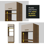 Cocina Integral de Esquina 486 x 60 cm Marrón/Crema 60cm de Profundidad Agata 01