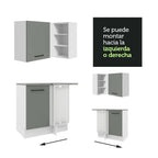 Cocina Integral de Esquina 486cm Blanco/Gris 60cm de Profundidad Agata 01