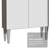 Cocina Integral Esquinera 417cm Marrón/Blanco Emilly 02