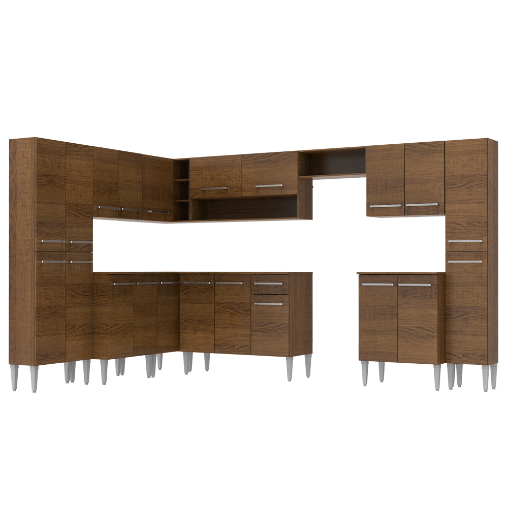 Cocina Integral Esquinera 513cm Marrón Emilly Big 02