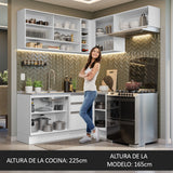 Cocina Integral Esquinera 349cm Blanco Glamy 06