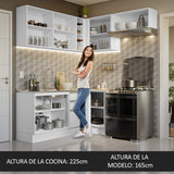 Cocina Integral Esquinera 349cm Blanco Glamy 07