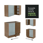 Cocina Integral Esquinera 546cm Marrón/Gris Lux 01