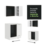 Cocina Integral Esquinera 546 cm Lux Blanco/Negro 03