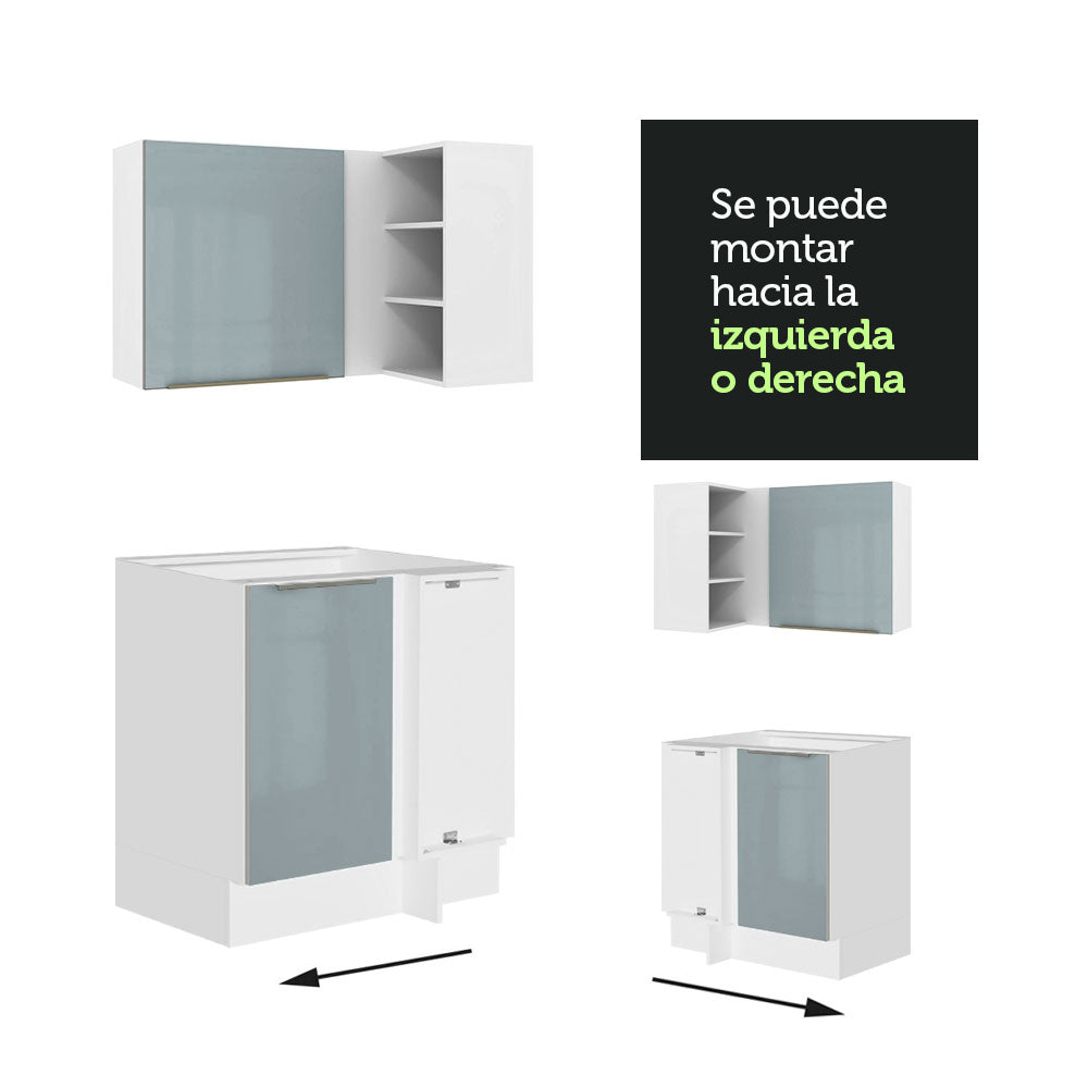Cocina Integral Esquinera 546 cm Lux Blanco/Gris 03