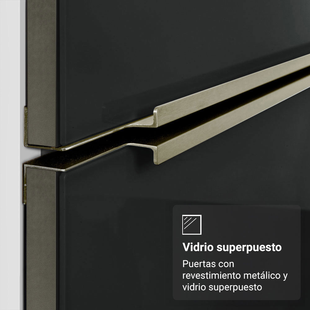Cocina Integral 566cm Blanco/Negro Lux 01