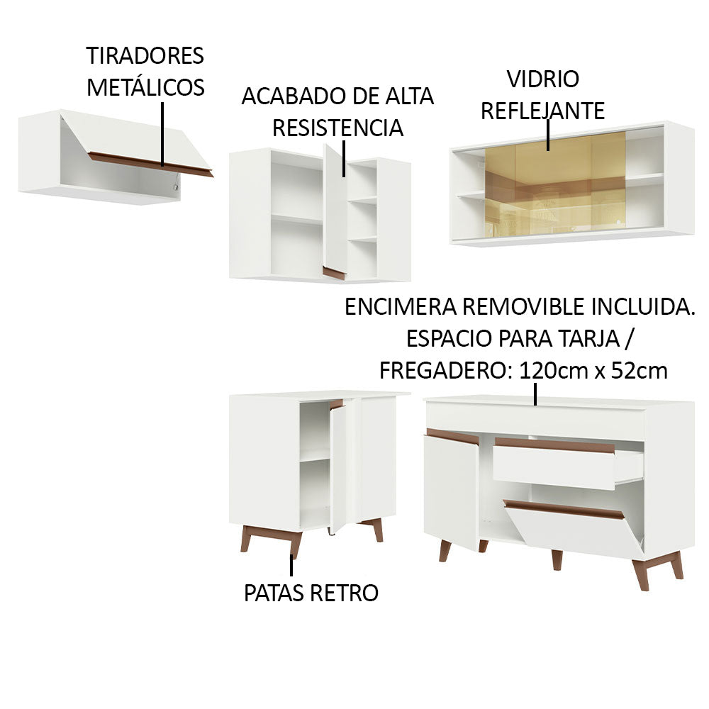 Cocina Integral Esquinera 332 cm Blanco Reims 03