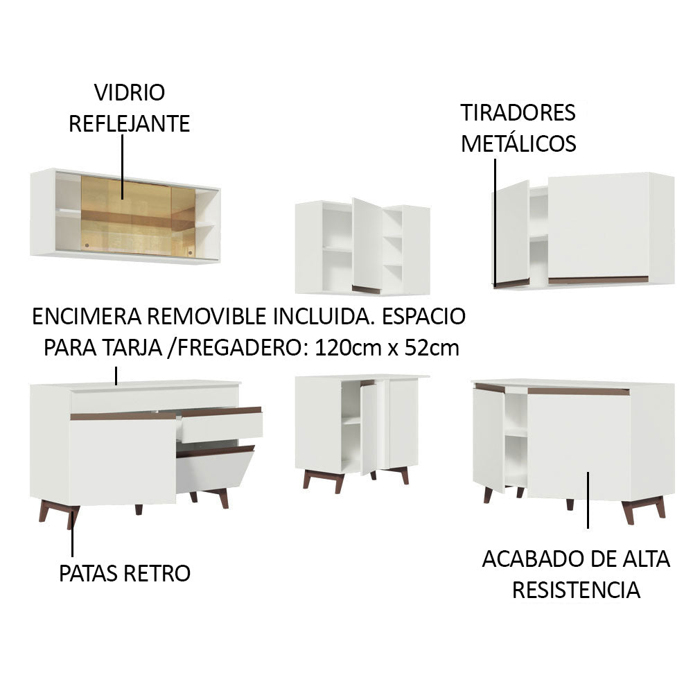 Cocina Integral Esquinera 382cm Blanco Reims 01