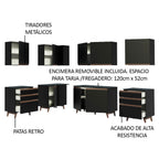 Cocina Integral Esquinera 382cm Reims Negro 02