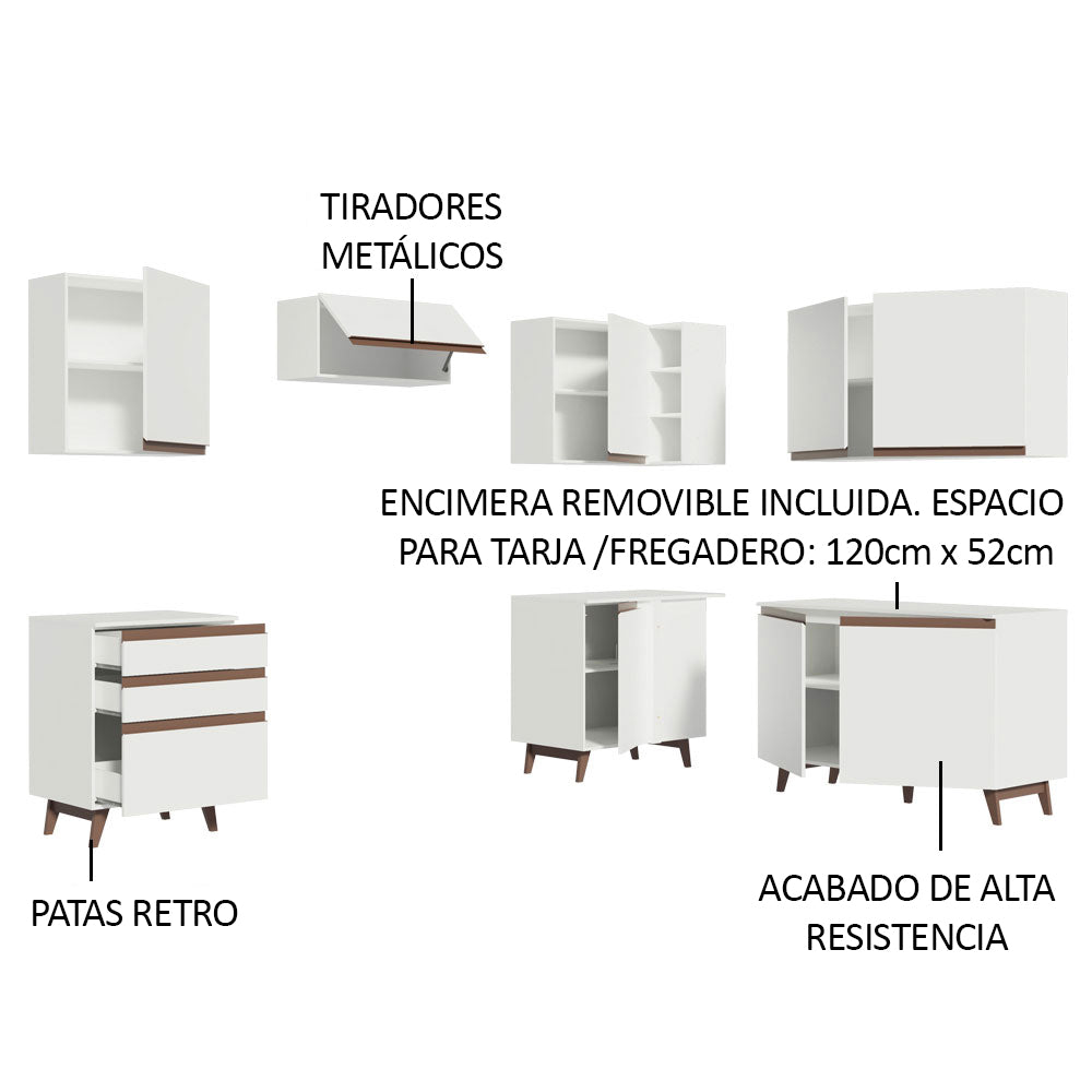 Cocina Integral Esquinera 392cm Reims Blanco 01