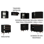 Cocina Integral Esquinera 392cm Reims Negro 01