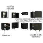 Cocina Integral Esquinera 392cm Negro Reims 02