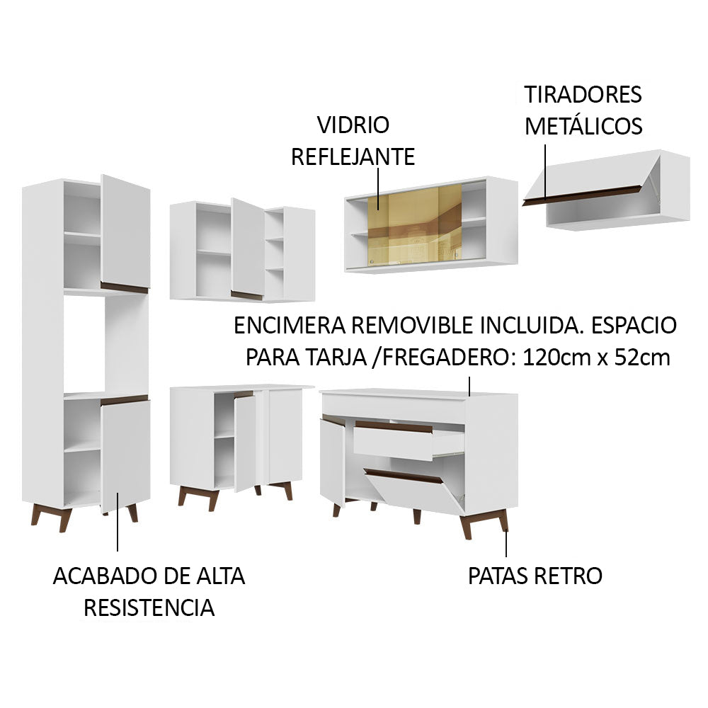 Cocina Integral Esquinera 392cm Blanco Reims Madesa 03