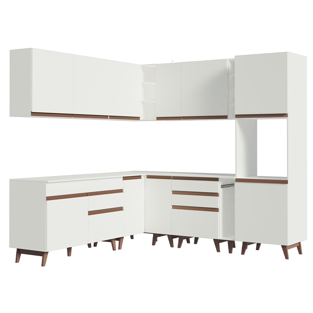 Cocina Integral Esquinera 437cm Blanco Reims Madesa 01