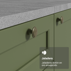Cocina Integral Esquinera 399 cm Blanco/Verde Vik Madesa 01