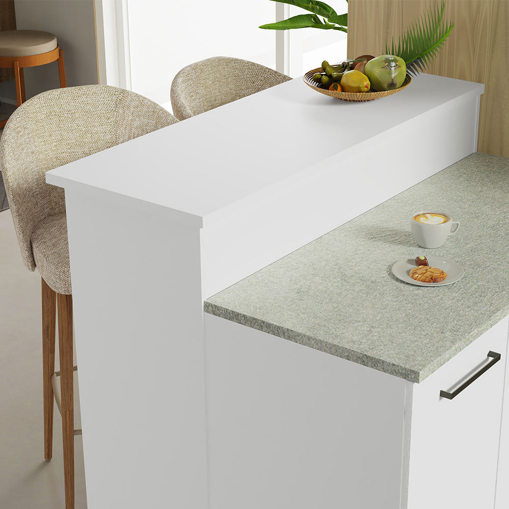 Isla de Cocina 120 cm 2 Puertas 3 Cajones Blanco Agata Madesa