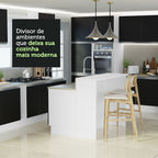 Isla de Cocina 120 cm 2 Puertas 3 Cajones Sin Encimera Blanco/Negro Glamy Madesa