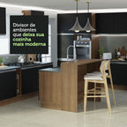 Isla de Cocina 120 cm 2 Puertas 3 Cajones Sin Encimera Marrón/Negro Glamy Madesa