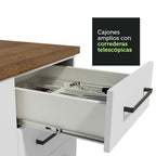 Cocina Compacta 240 x 60 cm 7 Puertas 3 Cajones Marrón/Blanco Agata Madesa