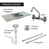 Cocina Integral 240cm Blanco/Gris Agata 03