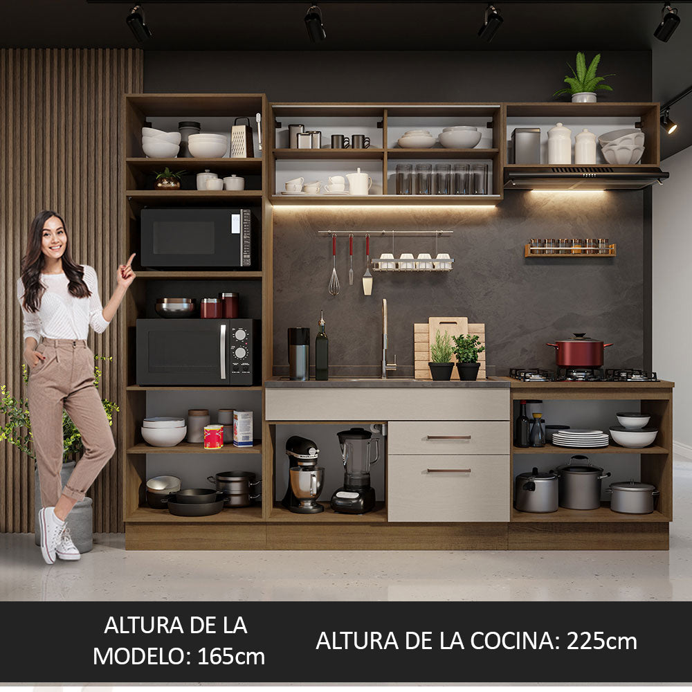 Cocina Integral 270 cm Marrón/Crema Agata Madesa