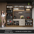 Cocina Integral 270 cm Marrón/Crema Agata Madesa