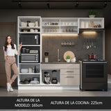 Cocina Integral 270cm Blanco/Crema Agata 04