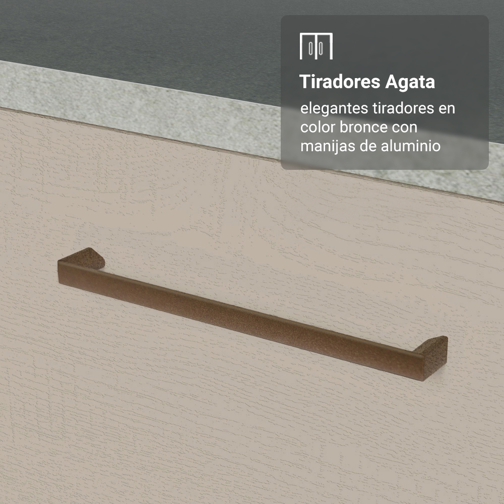 Cocina Integral 340cm Blanco/Crema Agata 01