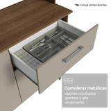 Cocina Integral 196cm Marrón/Crema Aura Madesa 01