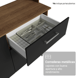Cocina Integral 196cm Marrón/Negro Aura Madesa 01