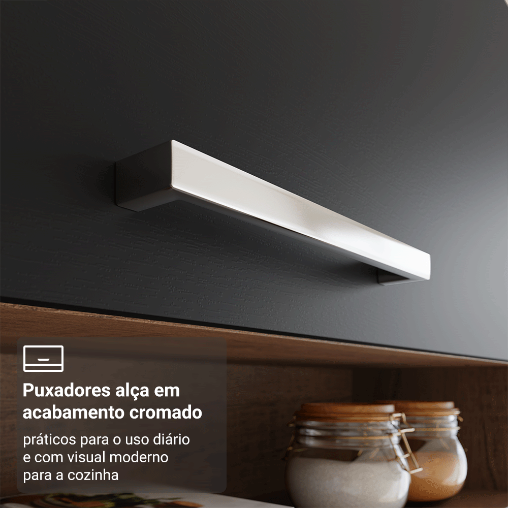 Cocina Compacta 220 cm Marrón/Negro Deli Madesa