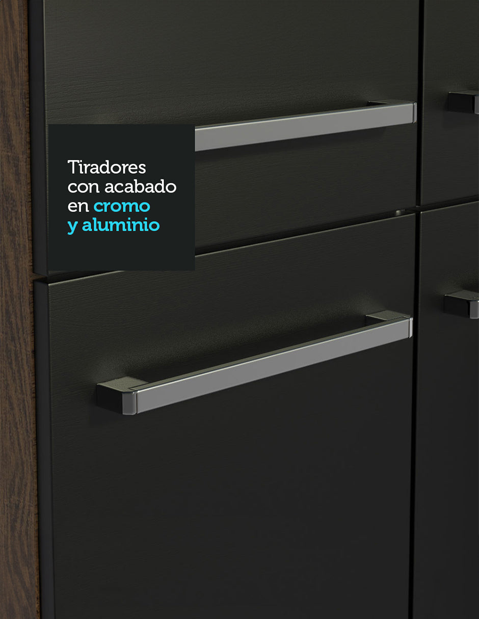 Cocina Compacta 137cm sin Fregadero Marrón/Negro Emilly 06