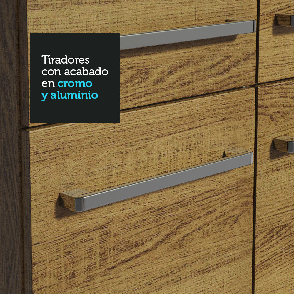 Cocina Compacta 137cm sin Fregadero Marrón Emilly 09