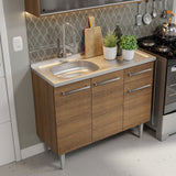 Cocina Compacta 165cm con Fregadero Marrón Emilly 05