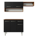Cocina Integral 165cm Marrón/Negro Emilly 07