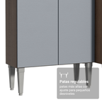Cocina Compacta 229 cm Marrón/Gris Emilly Madesa