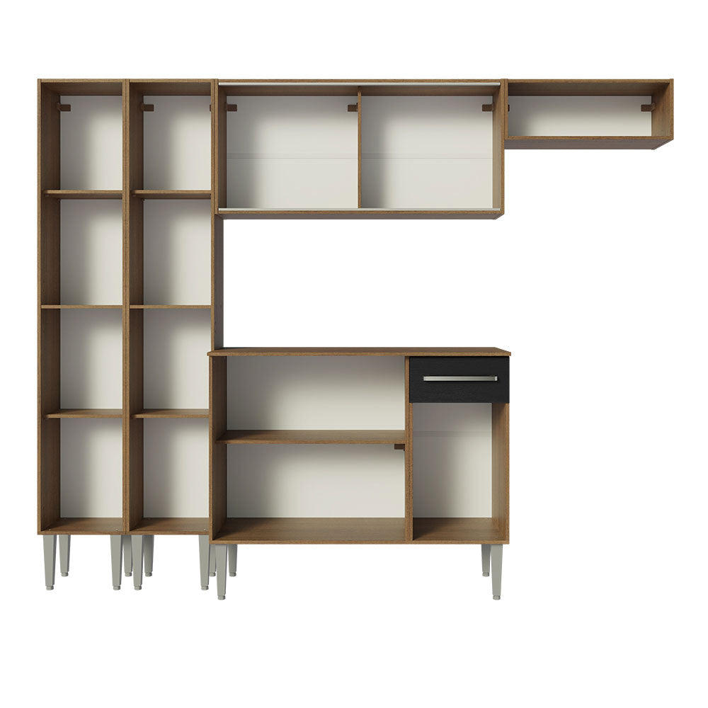 Cocina Integral 229cm Marrón/Negro Emilly 09