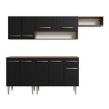 Cocina Compacta 229cm Marrón/Negro Emilly 13