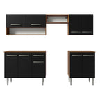Cocina Compacta 229 cm 9 Puertas 1 Cajón Marrón/Negro Emilly Madesa 15