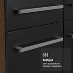 Cocina Compacta 229 cm Marrón/Negro Emilly Madesa